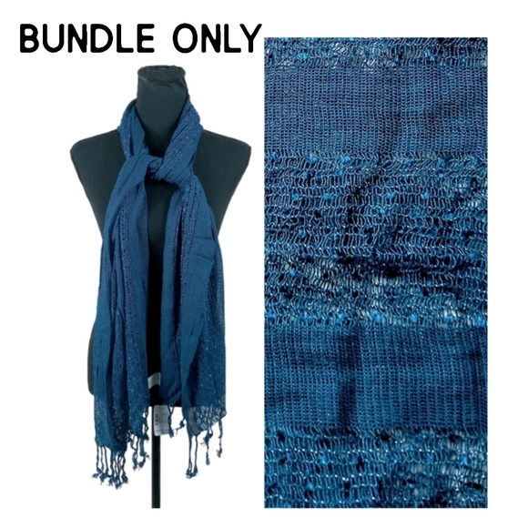 Christopher & Banks Accessories - ♥️ BUNDLE ONLY Nwt Christopher and Banks Blue Silver Knit Scarf Spring Summer